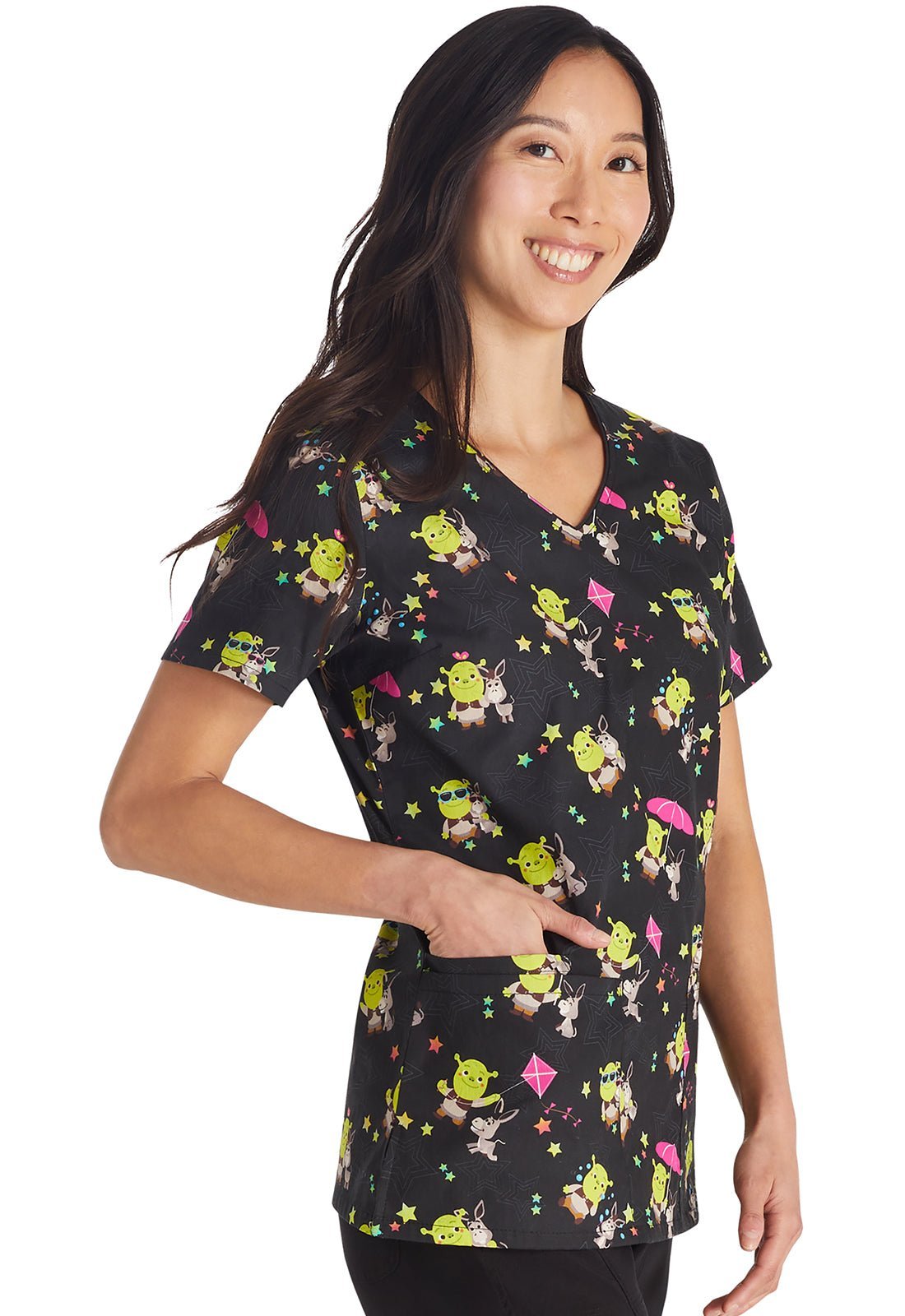 Shrek Tooniforms Dreamworks V Neck Scrub Top TF614 SKSL - Scrubs Select