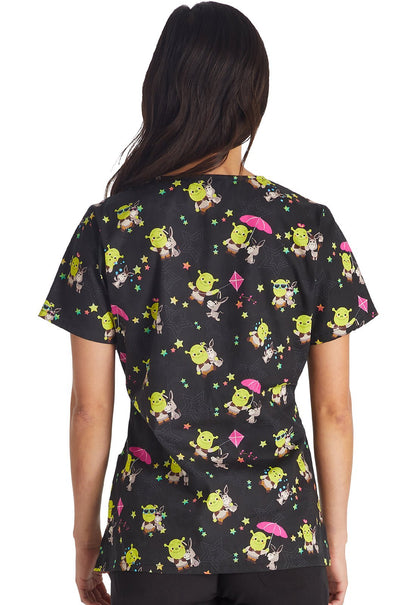 Shrek Tooniforms Dreamworks V Neck Scrub Top TF614 SKSL - Scrubs Select