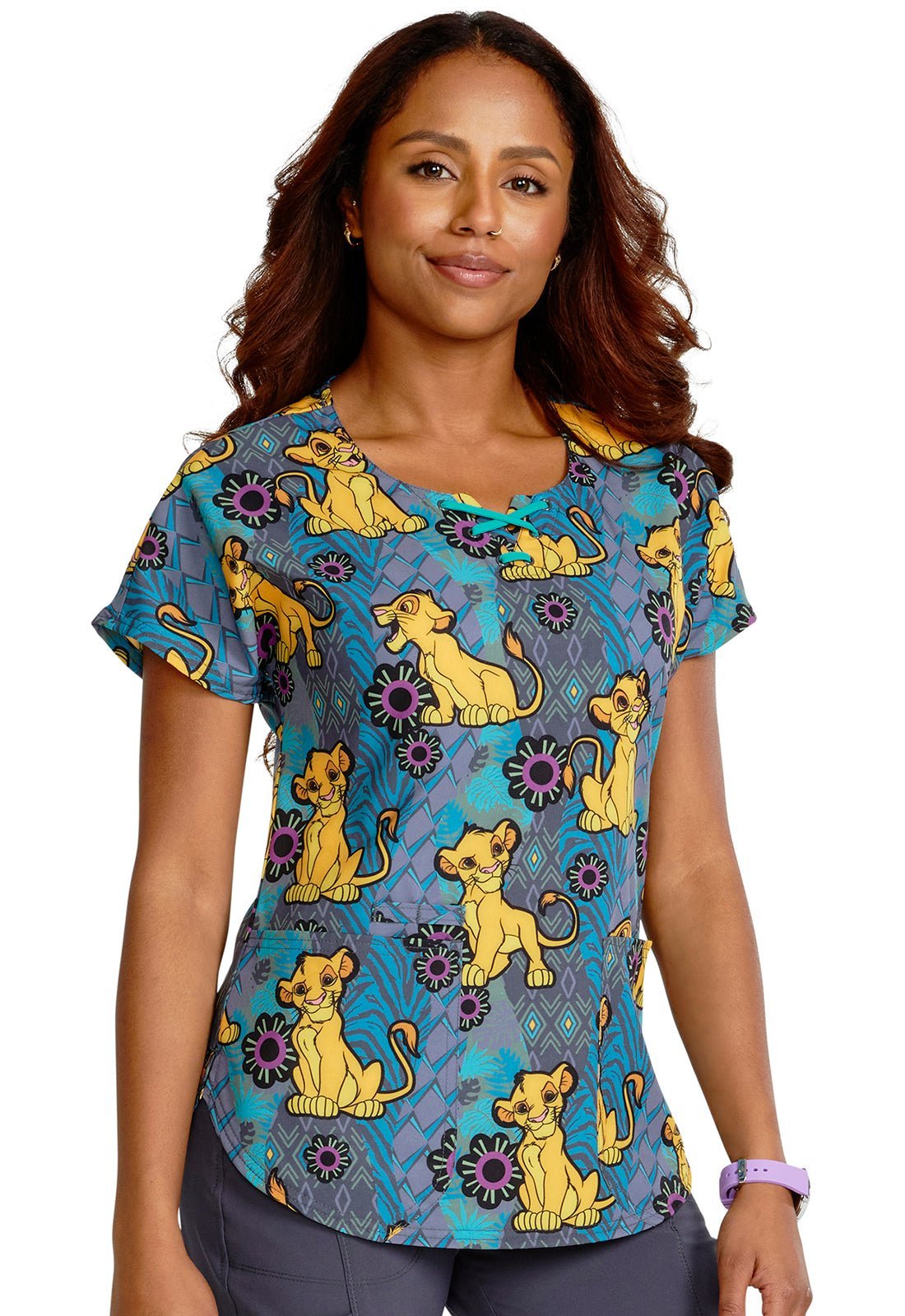 Simba Cherokee Tooniforms Disney Lion King Round Neck Scrub Top TF787 LKOR - Scrubs Select