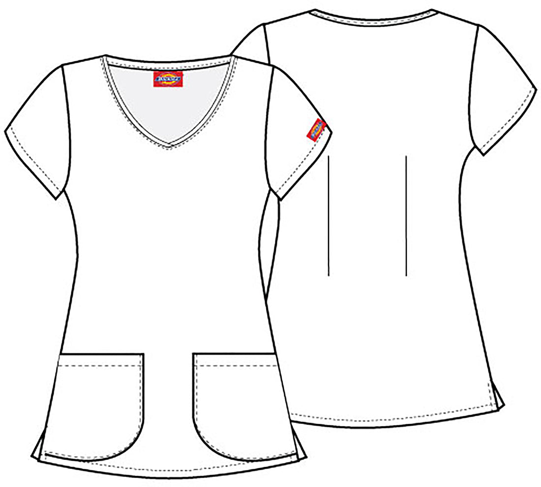 Sloth Dickies EDS Print V Neck Scrub Top DK852 WTVB - Scrubs Select