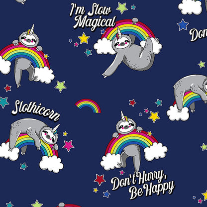 Sloth Print Snap Front Warm Up Scrub Jacket DK306 SOML - Scrubs Select