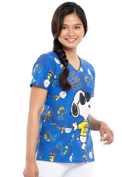 Snoopy Tooniforms Licensed Peanuts V Neck Scrub Top TF614 PNML - Scrubs Select