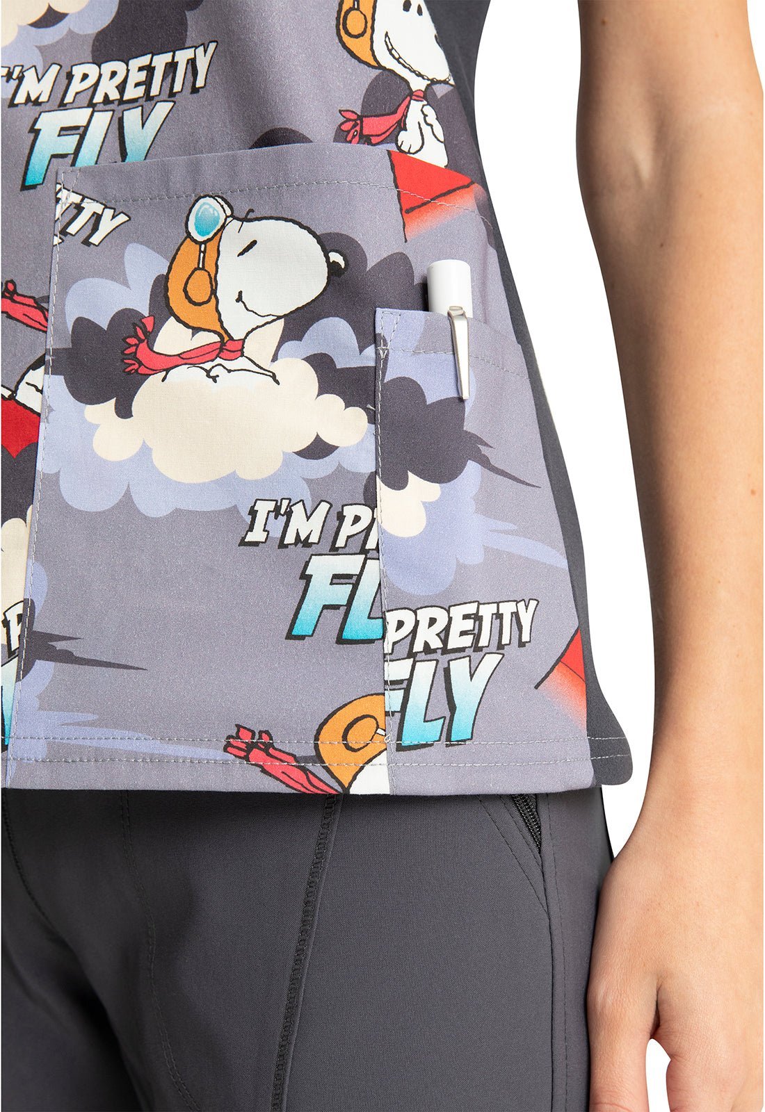 Snoopy Tooniforms Licensed Peanuts V Neck Scrub Top TF636 PNBP - Scrubs Select