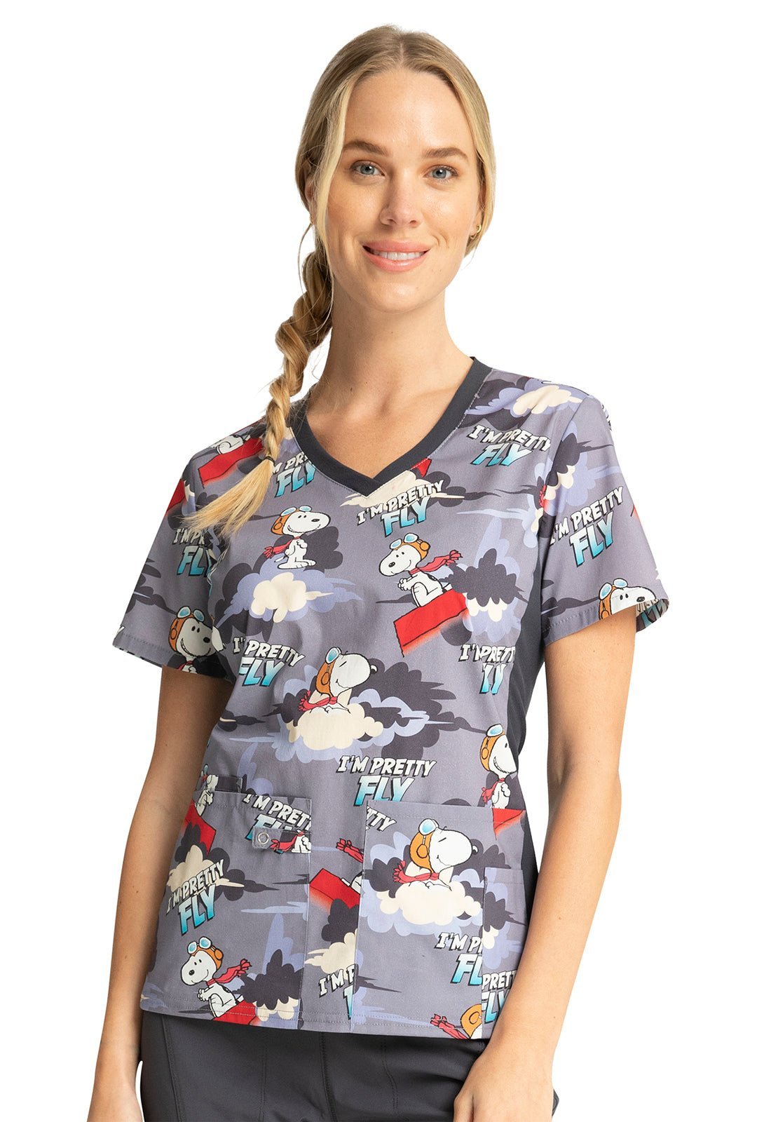 Snoopy Tooniforms Licensed Peanuts V Neck Scrub Top TF636 PNBP - Scrubs Select