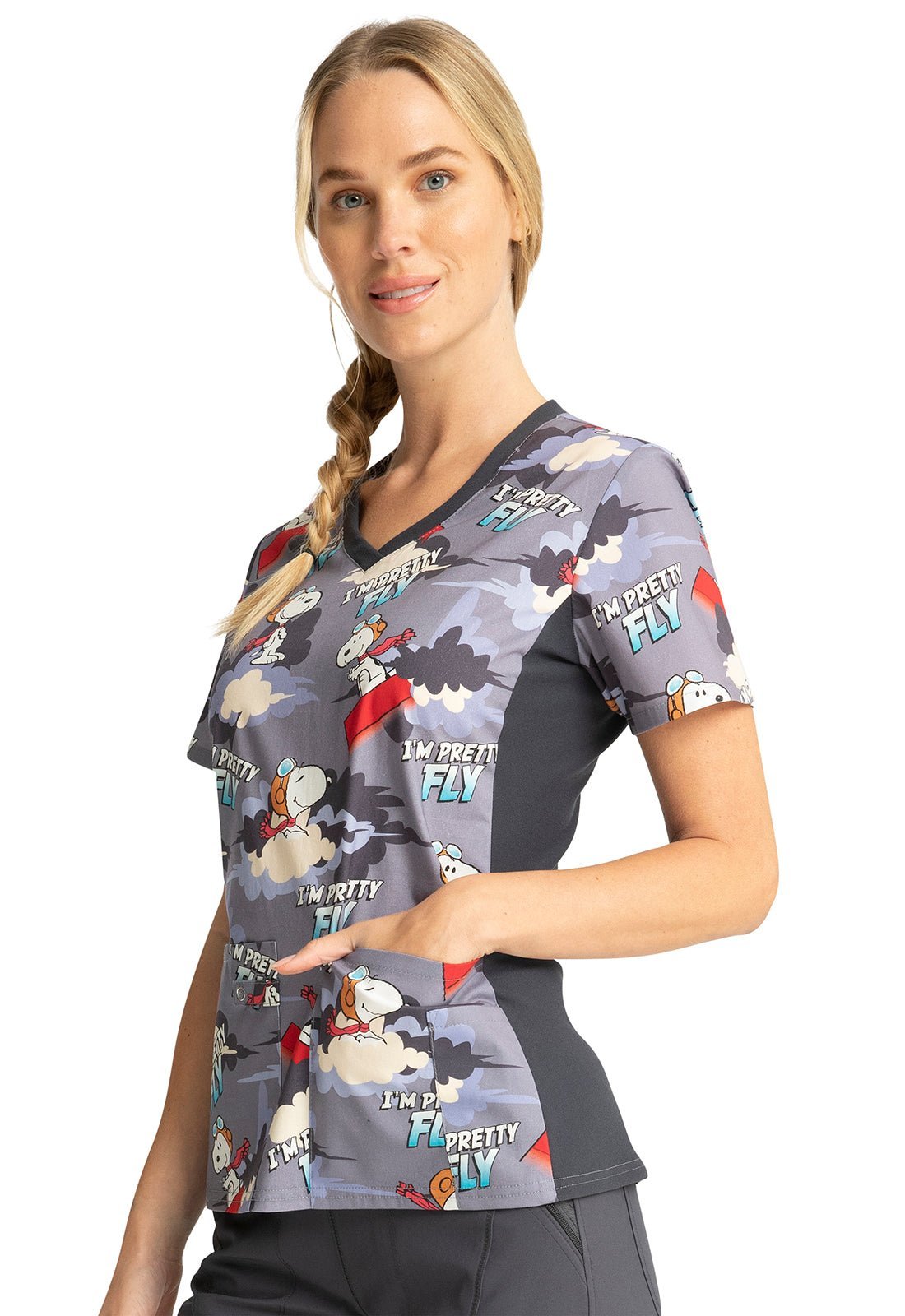 Snoopy Tooniforms Licensed Peanuts V Neck Scrub Top TF636 PNBP - Scrubs Select