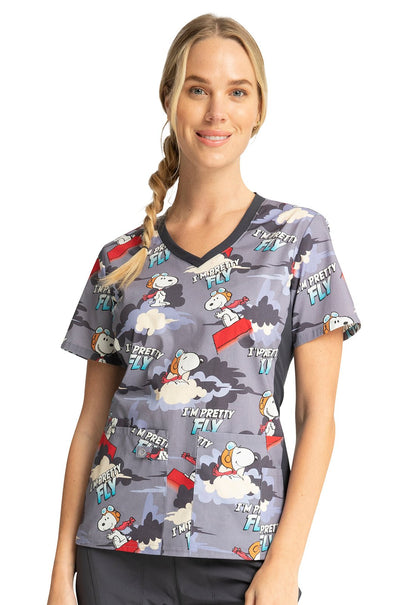 Snoopy Tooniforms Licensed Peanuts V Neck Scrub Top TF636 PNBP - Scrubs Select