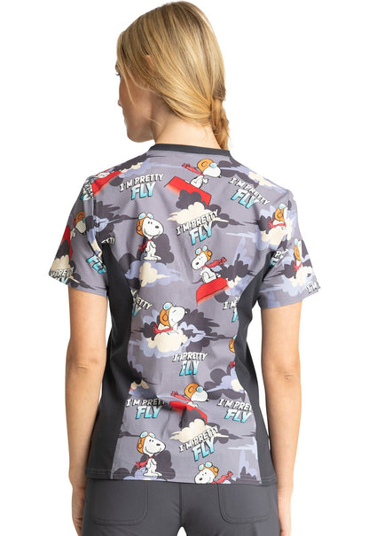 Snoopy Tooniforms Licensed Peanuts V Neck Scrub Top TF636 PNBP - Scrubs Select