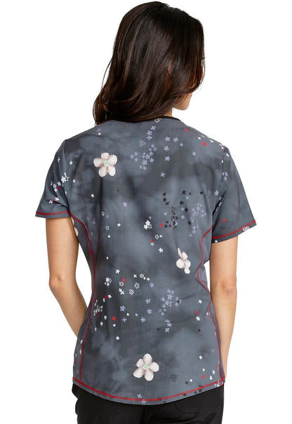 Snow White Cherokee Tooniforms Disney V Neck Top TF783 PRHW - Scrubs Select