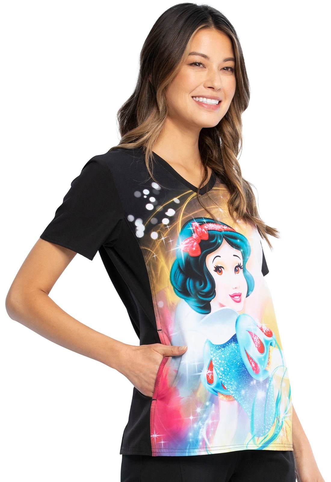 Snow White Tooniforms Licensed Disney V Neck Scrub Top TF627 PRAC - Scrubs Select