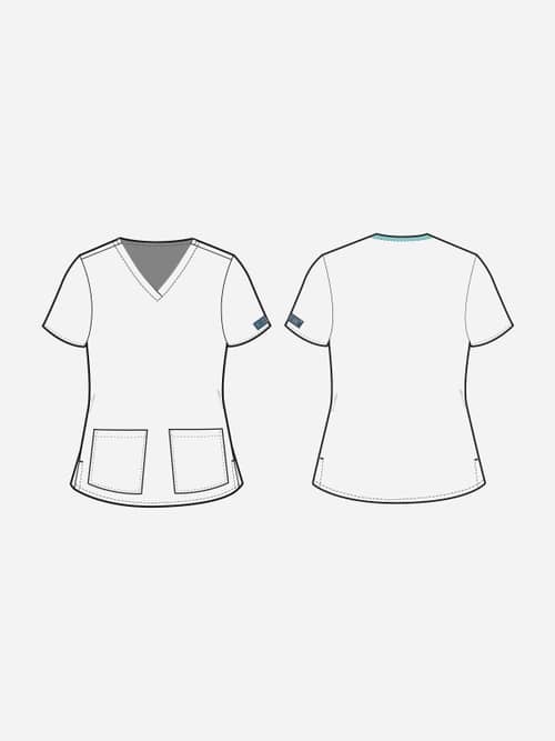 Snowball Med Couture Print V Neck Scrub Top MC8564 SWBL - Scrubs Select