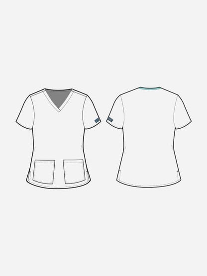 Snowball Med Couture Print V Neck Scrub Top MC8564 SWBL - Scrubs Select
