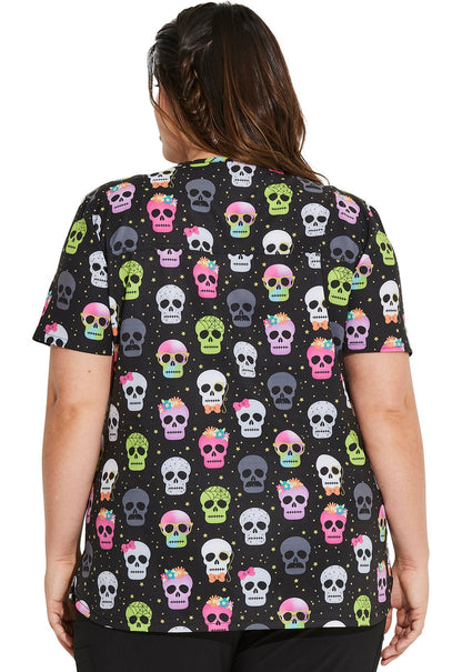 Squad Ghouls Dickies Print V Neck Scrub Top DK876 SQGL - Scrubs Select
