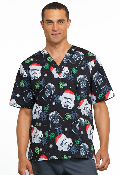 Star Wars Tooniforms Christmas Unisex V-Neck Scrub Top TF606 SRMS - Scrubs Select