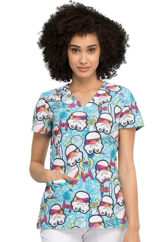 Star Wars Tooniforms Licensed Disney V Neck Scrub Top TF666 SRPI - Scrubs Select
