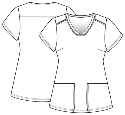 Supercute Stickers Tooniforms Sanrio Hello Kitty V Neck Scrub Top TF776 HSKP - Scrubs Select