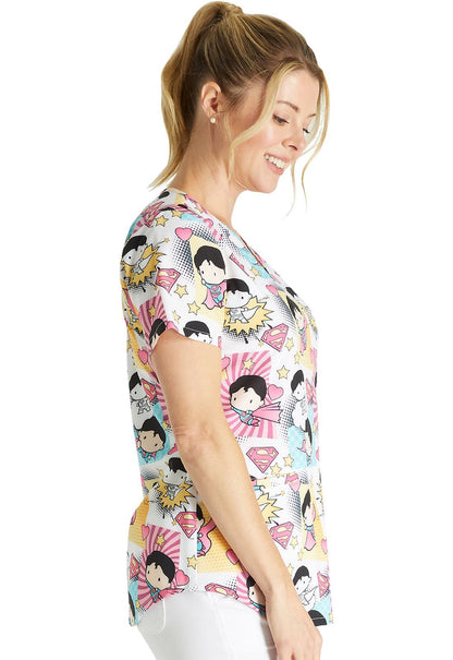 Superman Tooniforms Licensed DC Comics V Neck Scrub Top TF737 DMFS - Scrubs Select