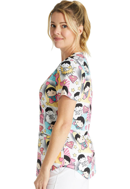 Superman Tooniforms Licensed DC Comics V Neck Scrub Top TF737 DMFS - Scrubs Select