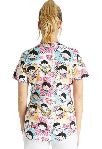 Superman Tooniforms Licensed DC Comics V Neck Scrub Top TF737 DMFS - Scrubs Select