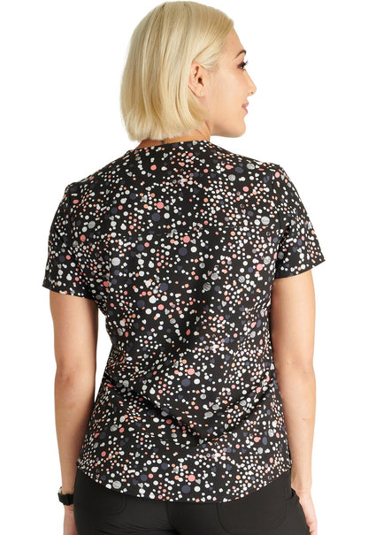 Sweetheart Geo Cherokee Print Tuckable V Neck Scrub Top CK664 SHGO - Scrubs Select