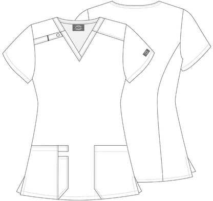 Texture Tiles Dickies Print V Neck Scrub Top DK616 TTXT - Scrubs Select