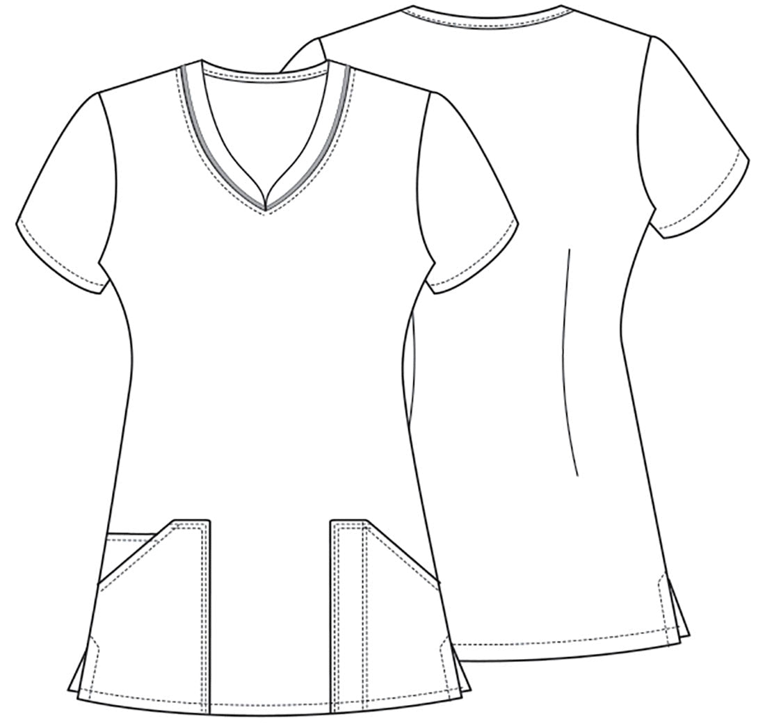 Thanksgiving Pug Dog Cherokee Print V Neck Scrub Top CK646 PGSS - Scrubs Select