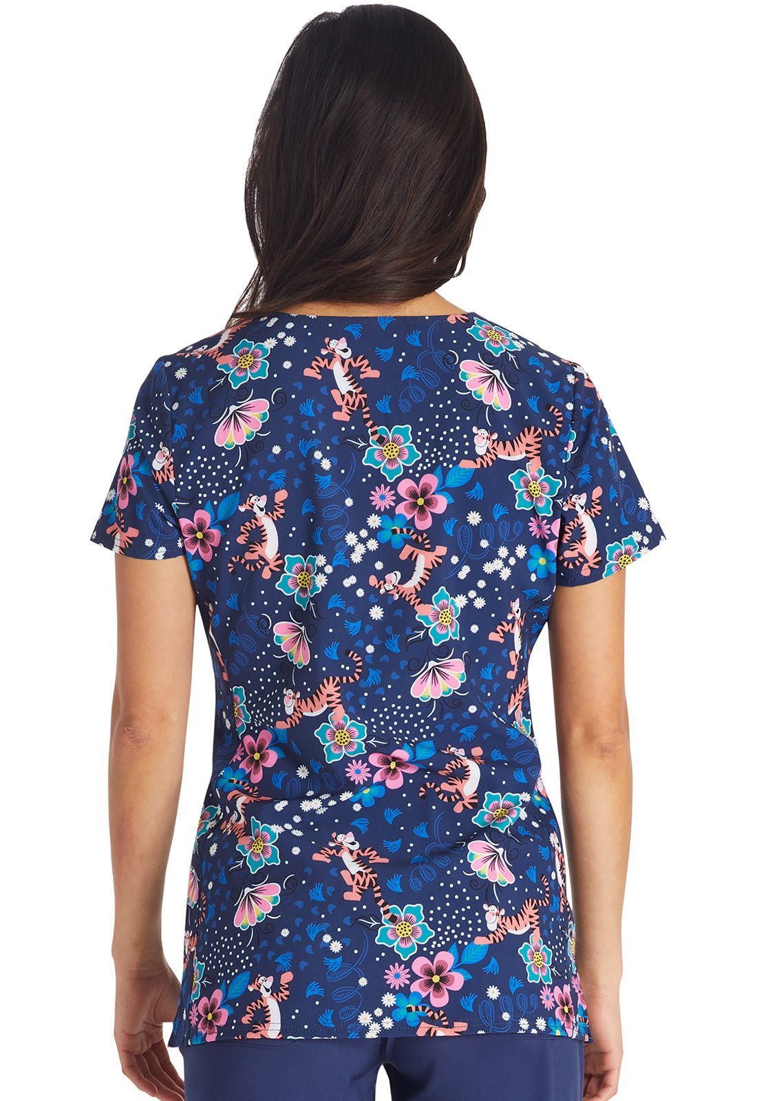 Tigger Cherokee Tooniforms Disney Winnie The Pooh V Neck Scrub Top TF772 PHNC - Scrubs Select