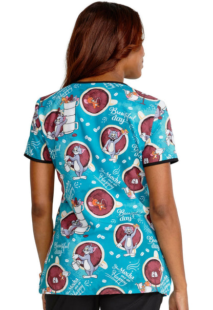 Tom and Jerry Cherokee Tooniforms Hanna Barbera V Neck Scrub Top TF686 TJHM - Scrubs Select