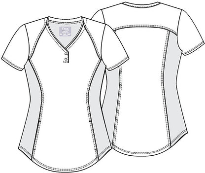 Toucan Cherokee iFlex Print V Neck Knit Panel Scrub Top CK732 TUCN - Scrubs Select