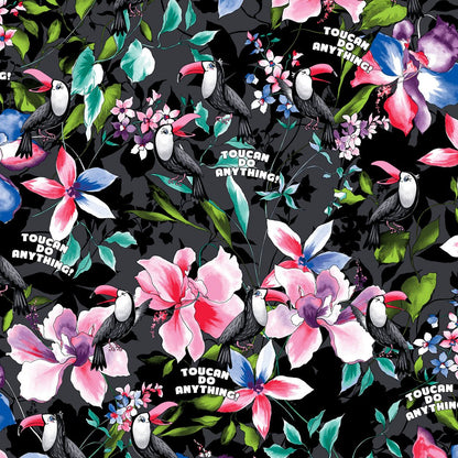 Toucan Cherokee iFlex Print V Neck Knit Panel Scrub Top CK732 TUCN - Scrubs Select