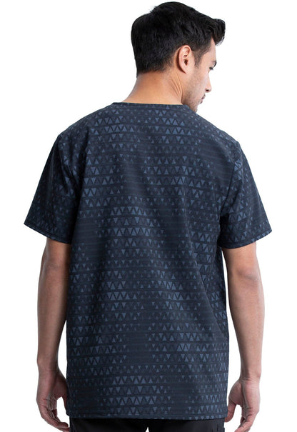 Triangle Print Men's V Neck Scrub Top CK920 TRII - Scrubs Select