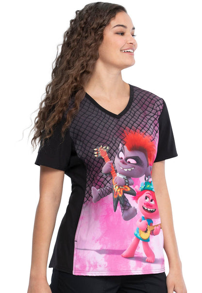 Trolls Tooniforms Licensed Dreamworks V Neck Scrub Top TF627 TOBB - Scrubs Select