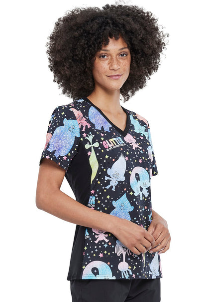 Trolls Tooniforms Licensed Dreamworks V Neck Scrub Top TF636 TOGT - Scrubs Select