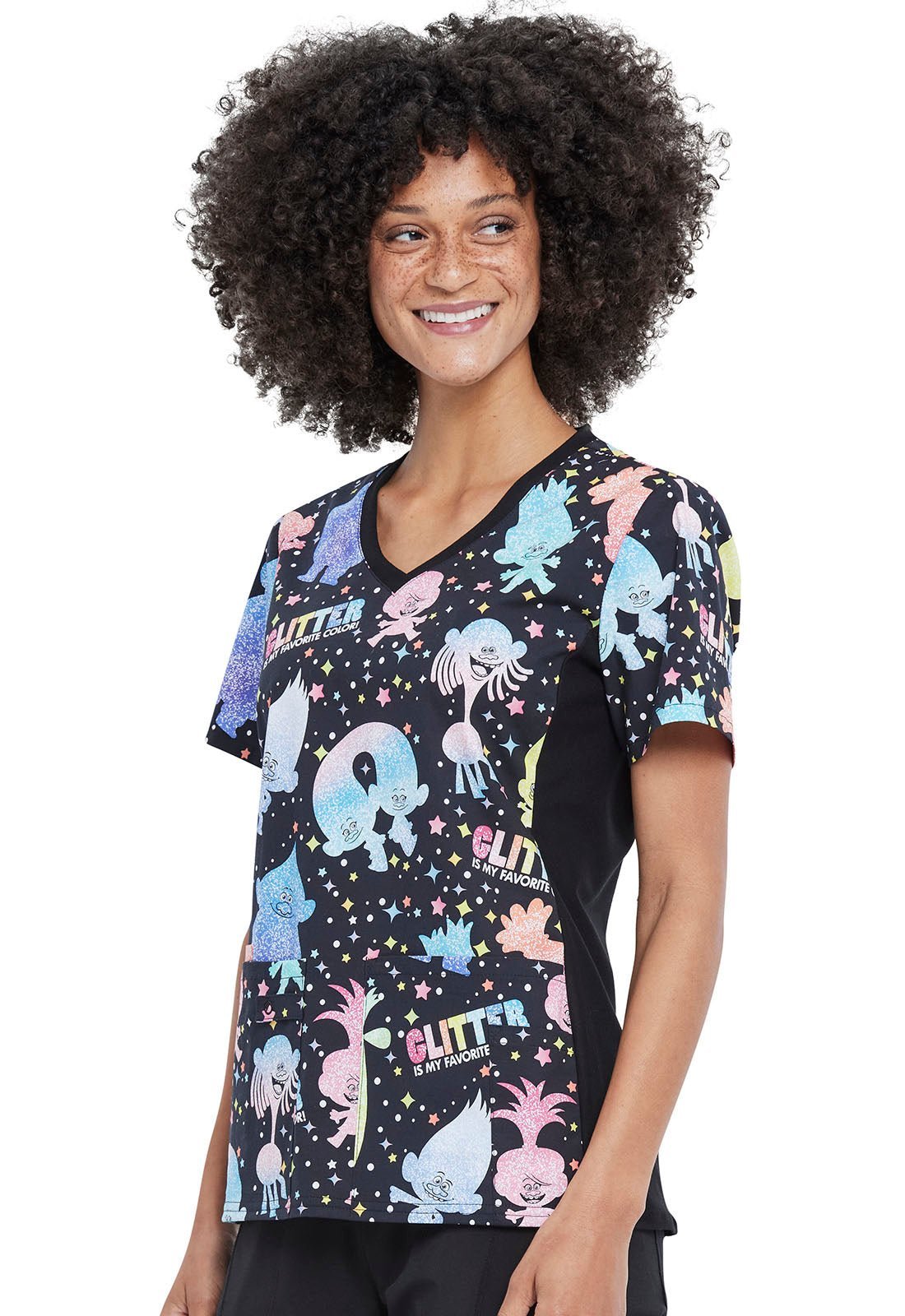 Trolls Tooniforms Licensed Dreamworks V Neck Scrub Top TF636 TOGT - Scrubs Select