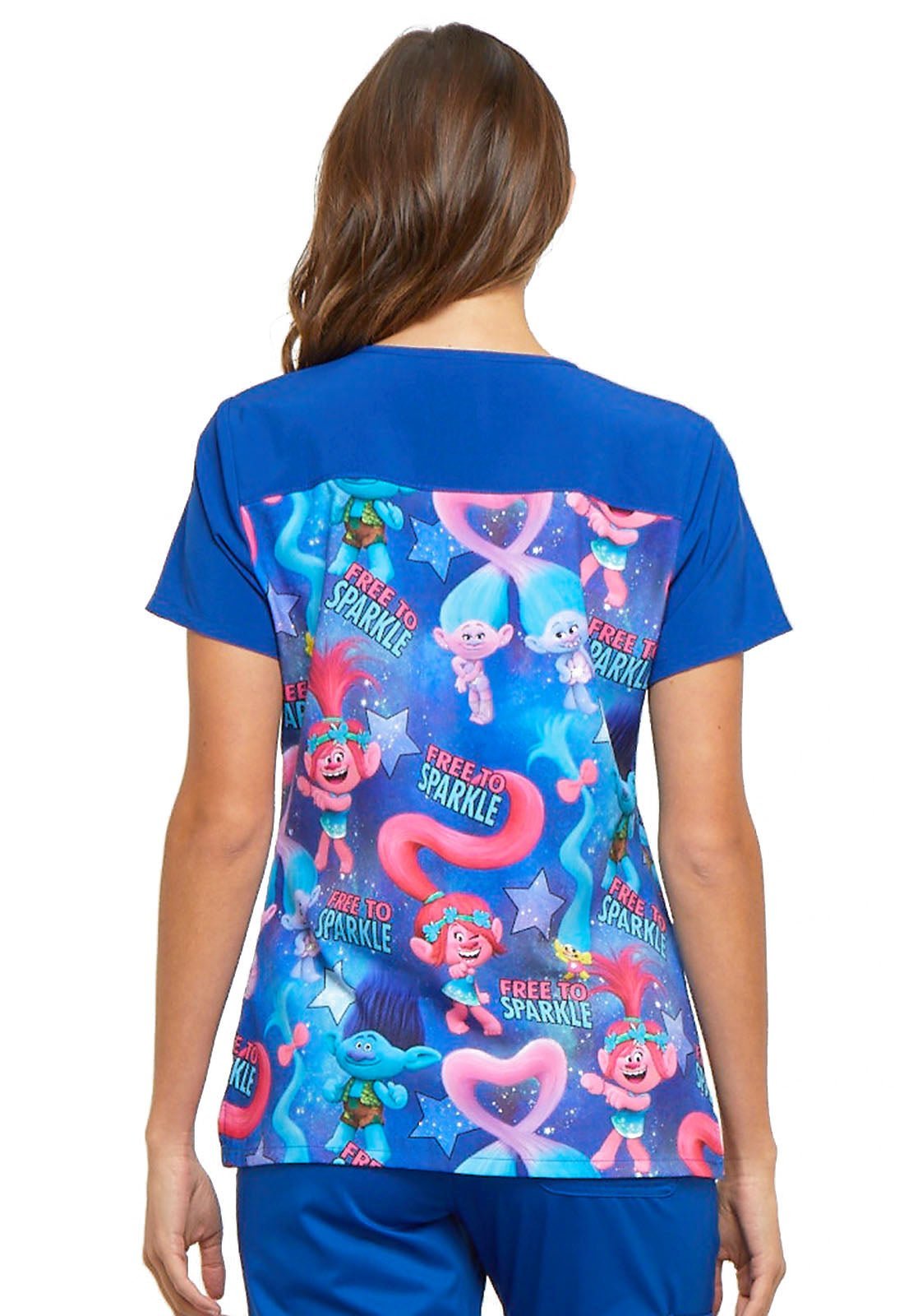 Trolls Tooniforms Licensed Dreamworks V Neck Scrub Top TF645 TOBA - Scrubs Select