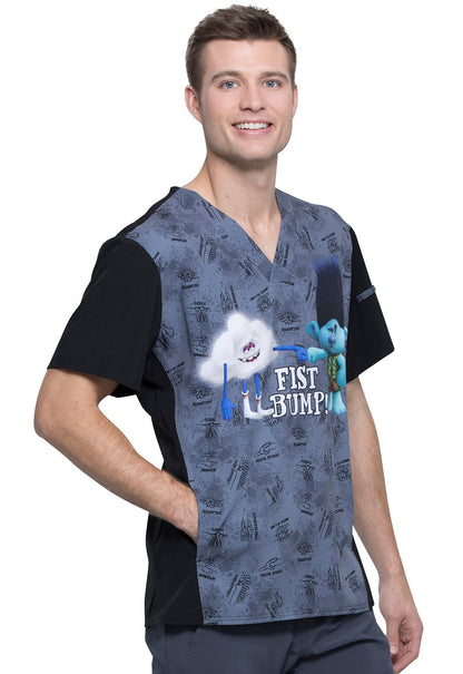 Trolls Tooniforms Licensed Men's V Neck Scrub Top TF708 TOFB - Scrubs Select
