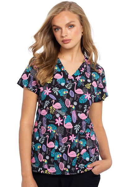Tropic Squad Med Couture Print V Neck Scrub Top MC8564 TRSQ - Scrubs Select