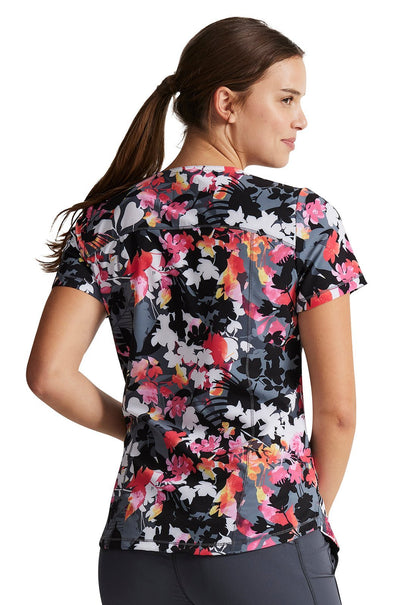 Tropical Escape Dickies Dynamix Floral Print V Neck Scrub Top DK731 TREP - Scrubs Select