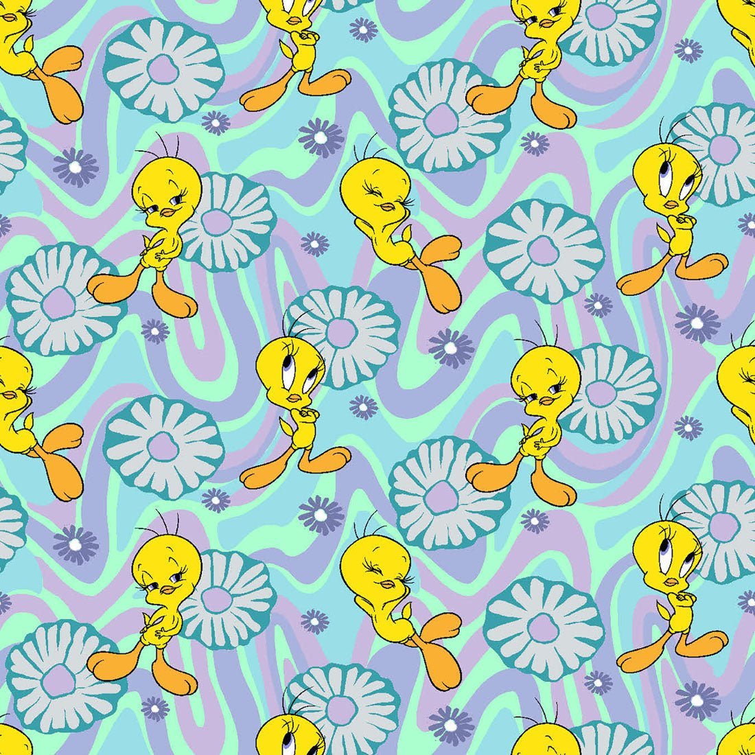 Tweety Cherokee Tooniforms Looney Tunes Round Neck Scrub Top TF787 LTVY - Scrubs Select