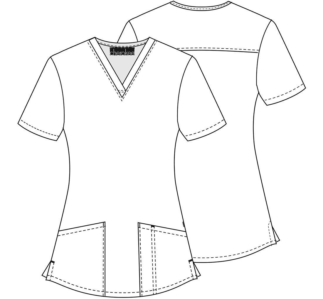 Unicorn Cherokee All Awareness Print V Neck Scrub Top CK652 MLCR - Scrubs Select