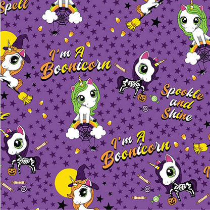 Unicorn Cherokee Halloween Print V Neck Scrub Top CK662 BOIN - Scrubs Select