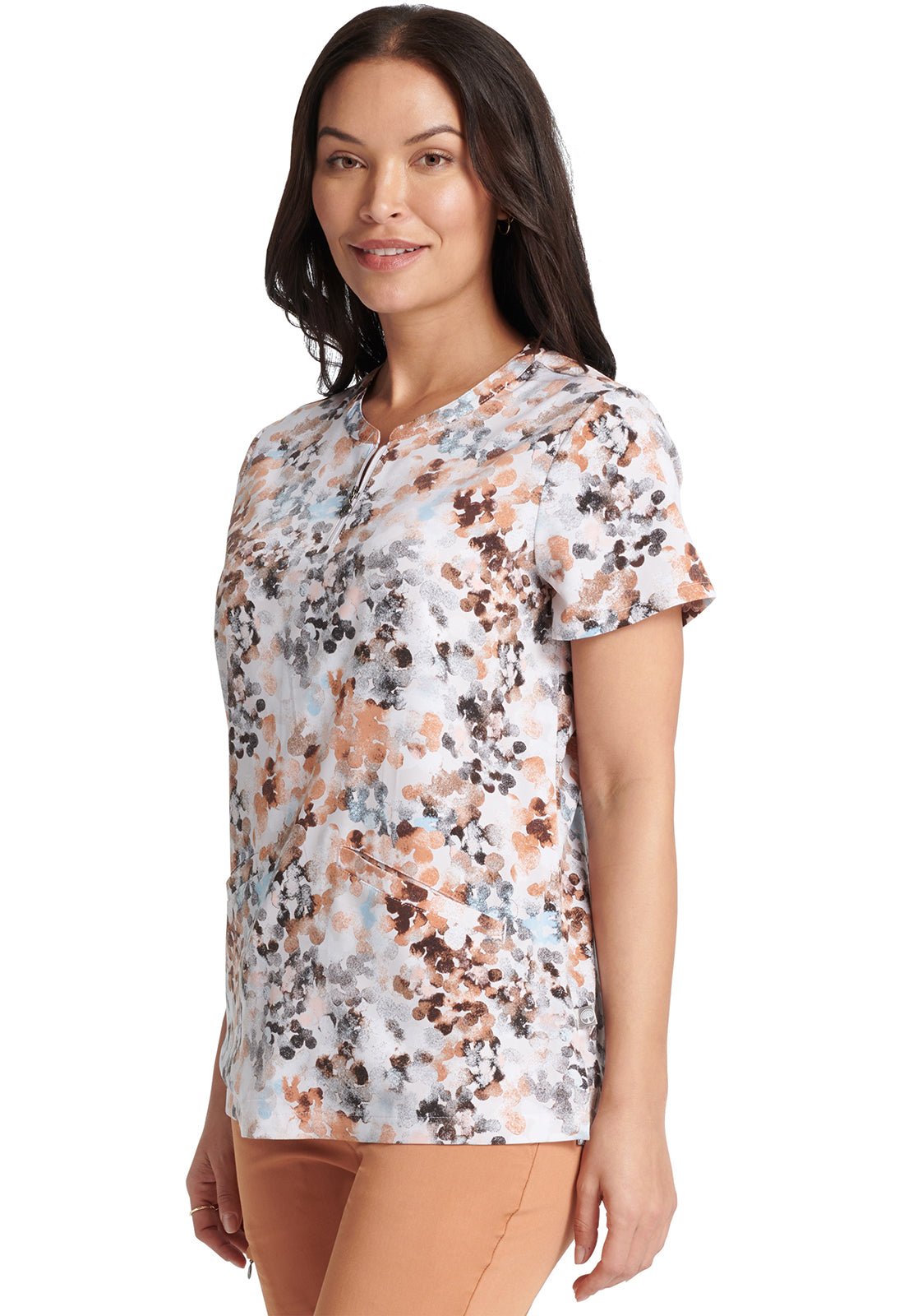 Water Color Healing Hands Limited Edition Zip Front Scrub Top HH900X WACO - Scrubs Select