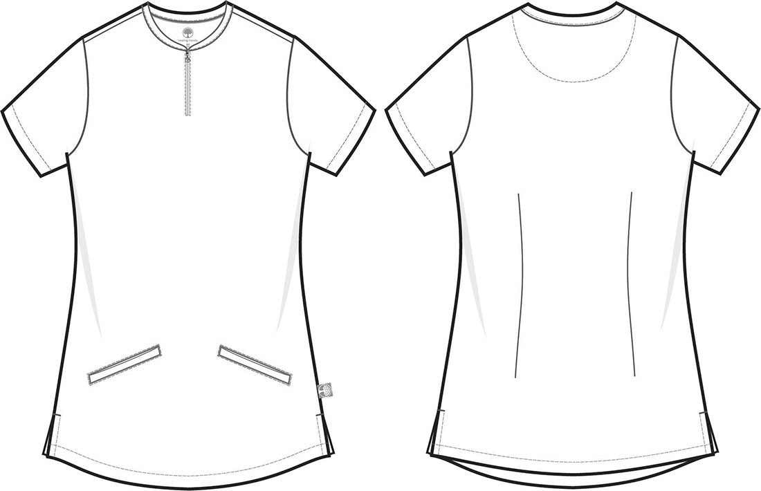 Water Color Healing Hands Limited Edition Zip Front Scrub Top HH900X WACO - Scrubs Select