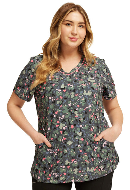 What The Speck? Cherokee Print V Neck Scrub Top CK678 WTSP - Scrubs Select