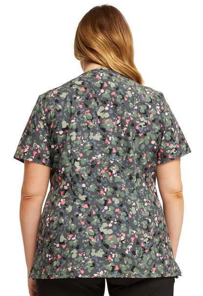 What The Speck? Cherokee Print V Neck Scrub Top CK678 WTSP - Scrubs Select