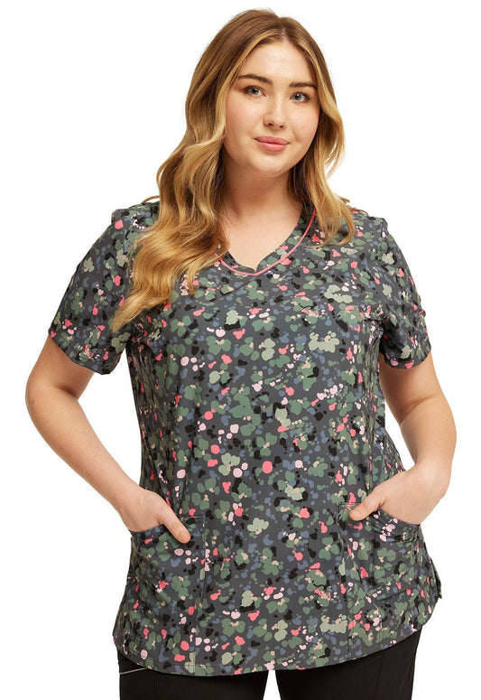 What The Speck? Cherokee Print V Neck Scrub Top CK678 WTSP - Scrubs Select