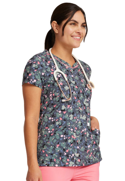 What The Speck? Cherokee Print V Neck Scrub Top CK678 WTSP - Scrubs Select