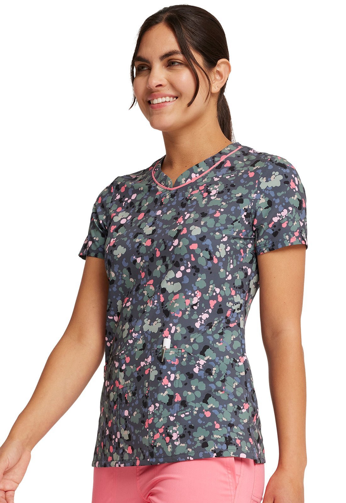 What The Speck? Cherokee Print V Neck Scrub Top CK678 WTSP - Scrubs Select