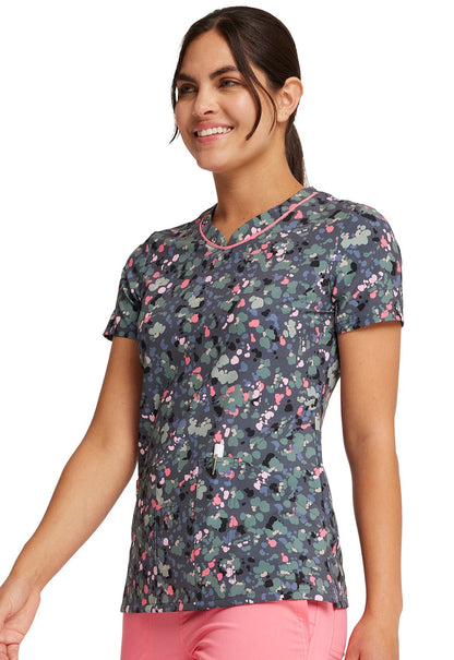 What The Speck? Cherokee Print V Neck Scrub Top CK678 WTSP - Scrubs Select