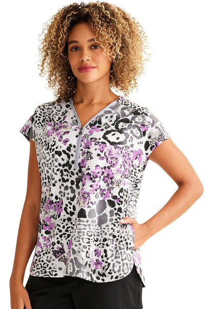 Wild Beautiful Healing Hands Limited Edition Zip Front Scrub Top HH904 WNBT - Scrubs Select