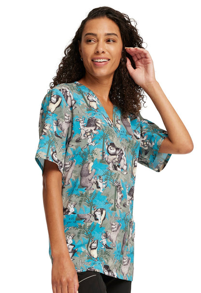 Wild Rumpus Tooniforms Where The Wild Things Are Unisex V-Neck Scrub Top TF606 WDUP - Scrubs Select